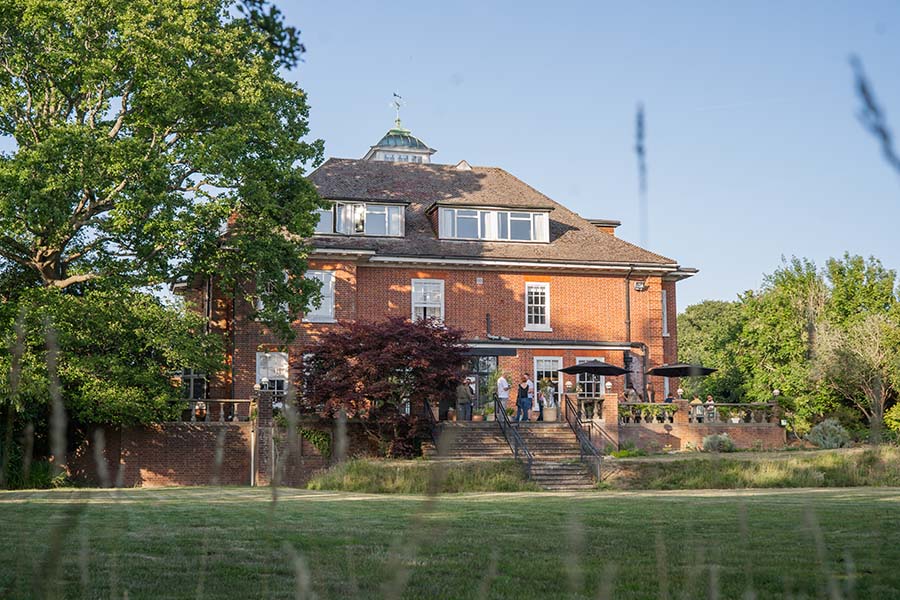 The Manor at Sway exterior looking towards terrace