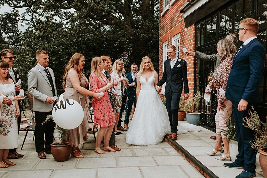 Wedding party on the terrace